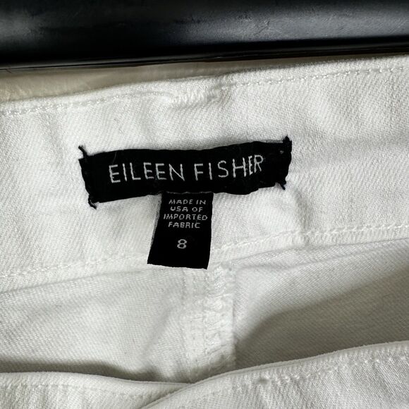 Eileen Fisher Jeans Womens 8 White Organic Cotton Stretch Denim Skinny Ankle - Picture 5 of 10